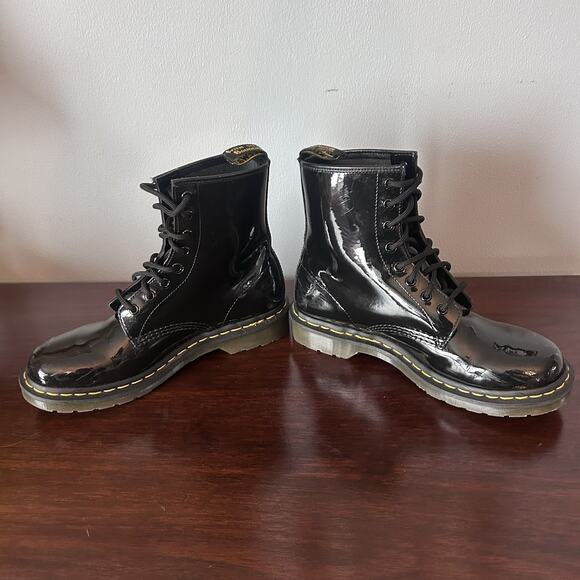Dr Martens 1460W Patent Leather Lace Up Combat Boots Women's Size 9 US - Picture 6 of 12